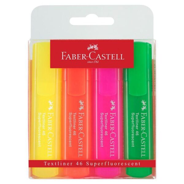 Pochette de 4 fluorescents FABER CASTELL
